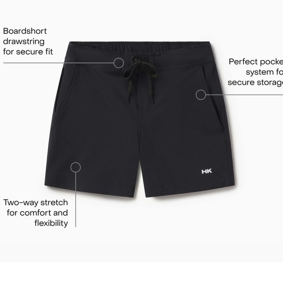 Human Kind Swim, Boardshort — 5” - Black / L / 5″ - Picture 4 of 10